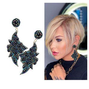 Halloween Seed Bead BAT Earrings - NEW